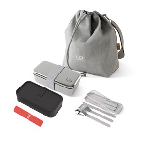 Set lunch box métal gris