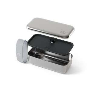 Set lunch box métal gris