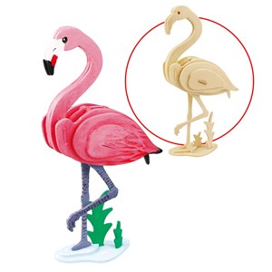 Puzzle 3d, flamand rose, à peindre