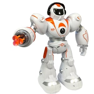Robot télécommandé orange rc avec lancement de projectiles