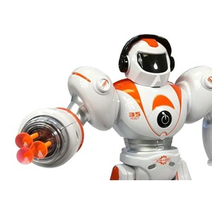 Robot télécommandé orange rc avec lancement de projectiles