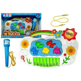 Piano électronique pour enfants avec fleurs connecté au téléphone microphone