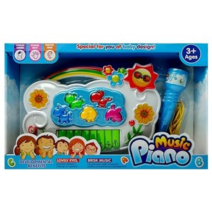 Piano électronique pour enfants avec fleurs connecté au téléphone microphone