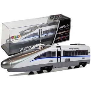 Train pendolino blanc avec son et lumières pour enfants