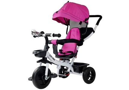 Tricycle pour enfant pro300 rose guidon réglable siège confortable roues