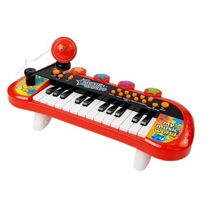 Piano clavier 24 touches usb microphone rouge pour enfants