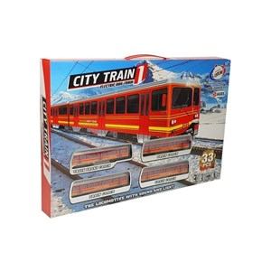 Train électrique avec voies alimentées par batterie ensemble 33 éléments