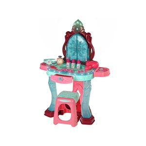 Coiffeuse coffret beauté avec miroir éclairage et son bijoux rose foncé