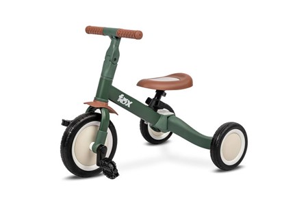 Vélo trois roues fox vert 4 en 1 pour enfants confiance et sécurité