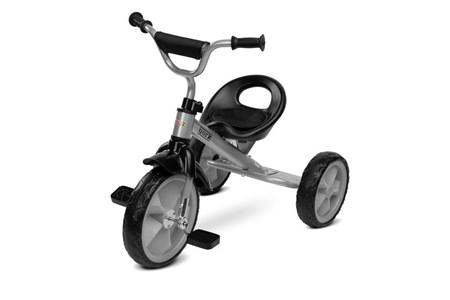 Tricycle york gris pour enfant avec pédales léger et compact