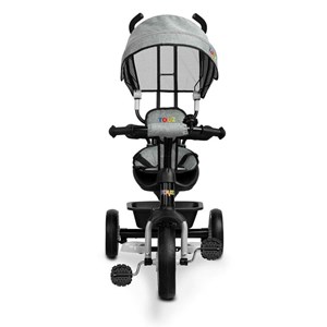 Tricycle à trois roues buzz gris avec poussette et pare soleil pliable