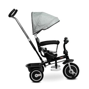 Tricycle à trois roues buzz gris avec poussette et pare soleil pliable