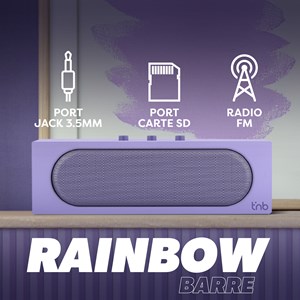T'nb - enceinte bluetooth rainbow barre, bluetooth 5.4, 10 w rms - violet