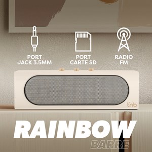 T'nb - enceinte bluetooth rainbow barre, bluetooth 5.4, 10 w rms - blanc
