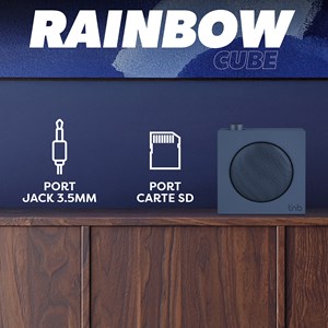 T'nb - enceinte bluetooth rainbow cube, son clair et équilibré 5 w - bleu