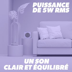 T'nb - enceinte bluetooth rainbow cube, son clair et équilibré 5 w - violet
