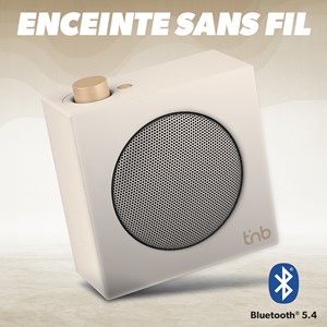 T'nb - enceinte bluetooth rainbow cube, son clair et équilibré 5 w - blanc