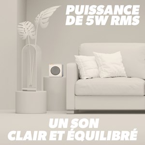 T'nb - enceinte bluetooth rainbow cube, son clair et équilibré 5 w - blanc