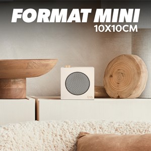 T'nb - enceinte bluetooth rainbow cube, son clair et équilibré 5 w - blanc