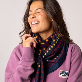 Foulard femme en coton bio romane marine