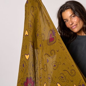 Foulard femme en coton bio lise kaki