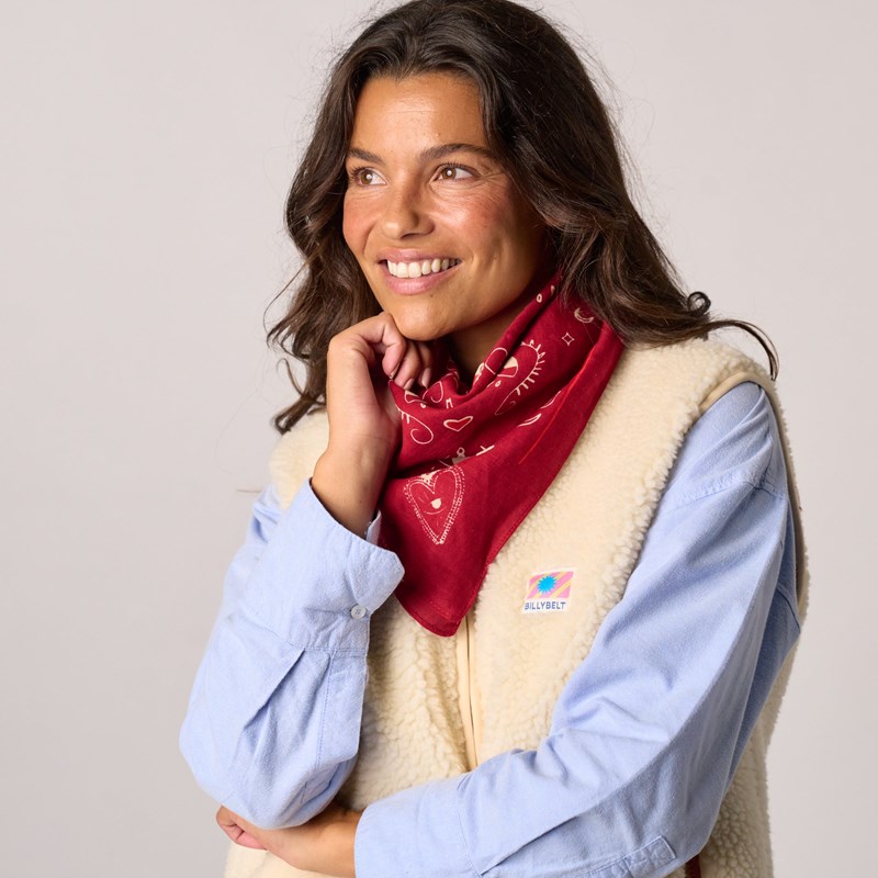 Petit foulard femme en coton alice rouge