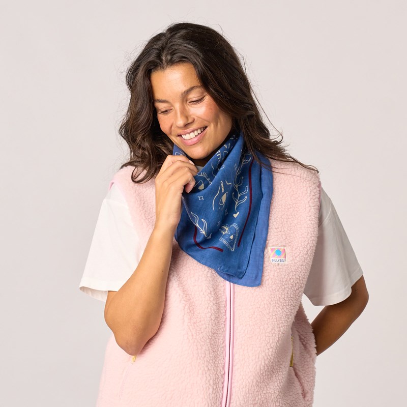 Petit foulard femme en coton alice bleu