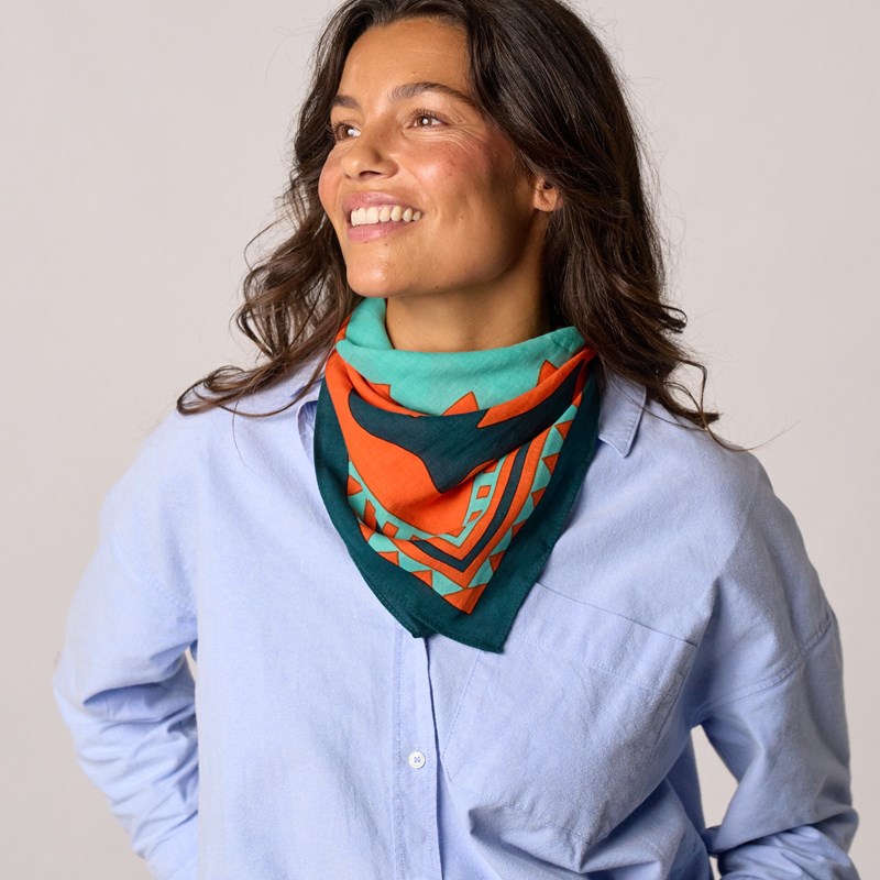 Petit foulard femme en coton paola orange