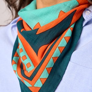 Petit foulard femme en coton paola orange Orange