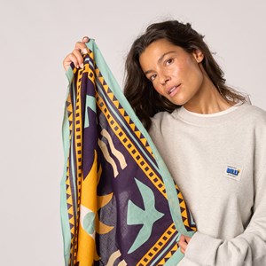 Petit foulard femme en coton paola violet Bleu clair