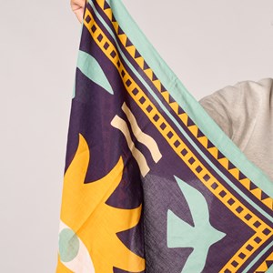 Petit foulard femme en coton paola violet Bleu clair