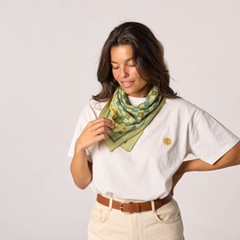 Petit foulard femme en coton romane vert