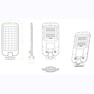 Tête de lampadaire solaire 2000 lumens