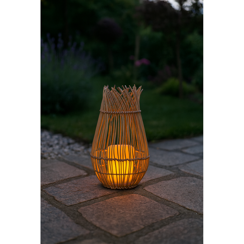 Galix Solaire - Lampe solaire rotin vacillante