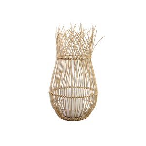 Lampe solaire rotin vacillante