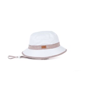 Bob mixte certifié anti-uv upf50+ et anti-chaleur blanc et vieux rose