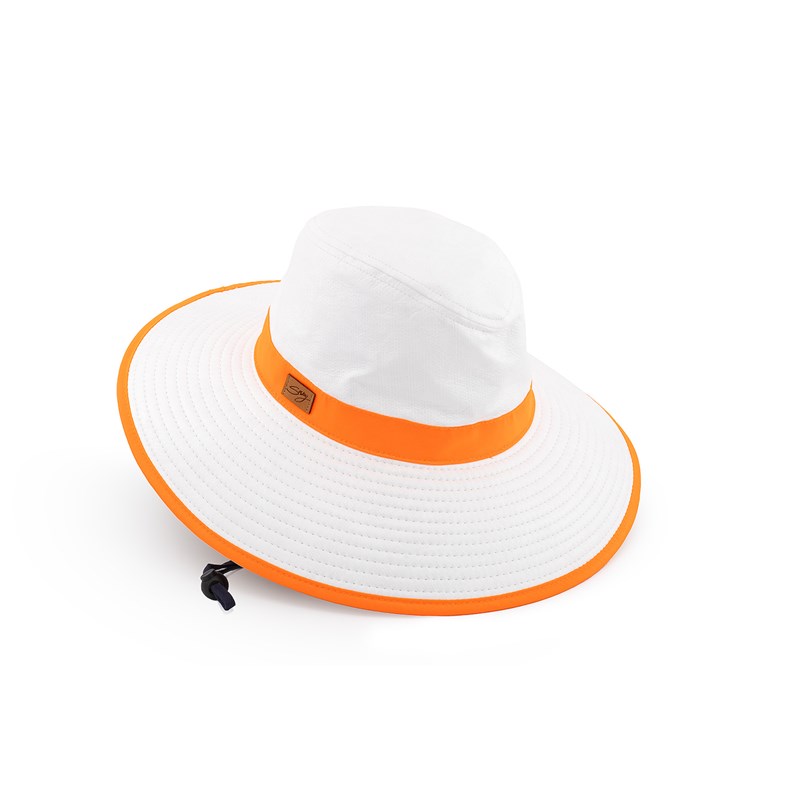 Chapeau mixte bord 10cm certifié anti-uv upf50+ et anti-chaleur orange