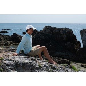 Casquette mixte certifiée anti-uv upf50+ et anti-chaleur blanc et marine 55/57