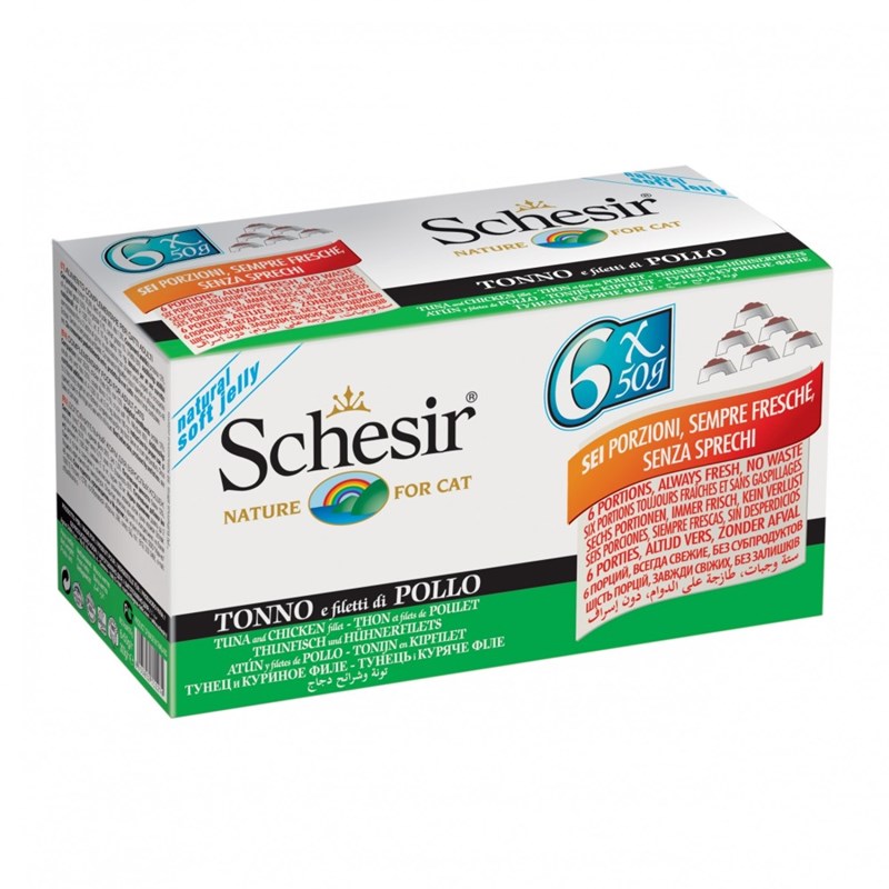 Bouillon thon&nbsp;poulet chat (boite 6x50g) - schesir