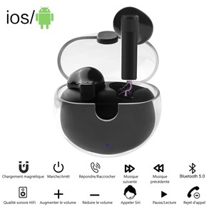 Ecouteurs bluetooth avec reduction de bruit