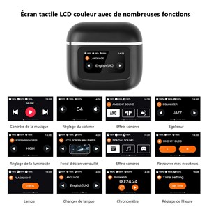 Ecouteurs  avec ecran led bluetooth