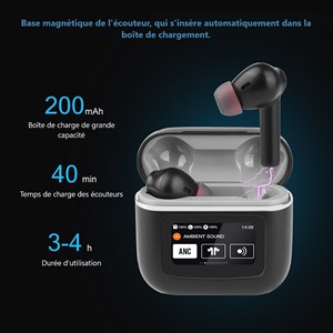 Ecouteurs  avec ecran led bluetooth