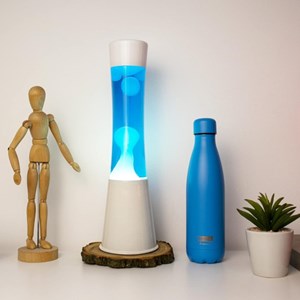 Lampe à lave en verre white sea