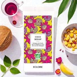 Infusion fruitée bio à l'hibiscus, noix de coco & mangue - vrac 100 g