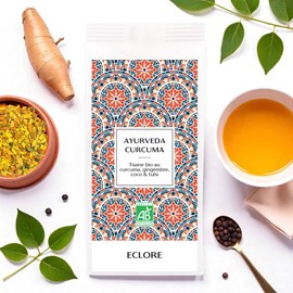 Tisane bio au curcuma, gingembre, poivre noir & noix de coco - vrac 125 g
