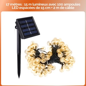 Guirlande solaire 17m - ampoules led
