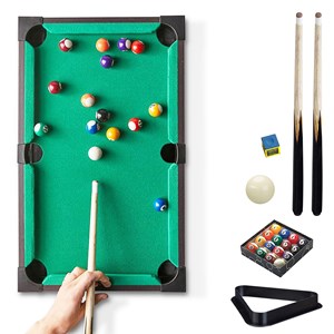 Mini table de billard compacte 51 x 31 cm tapis feutrine verte