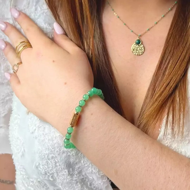 Bracelet jade verte caixa