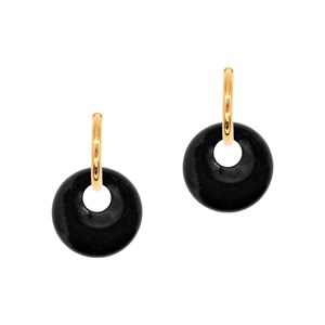 Boucles d'oreilles créoles agate noire