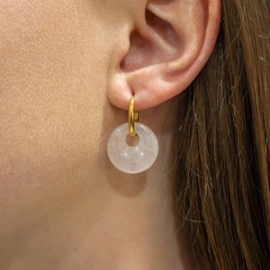 Boucles d'oreilles créoles quartz rose